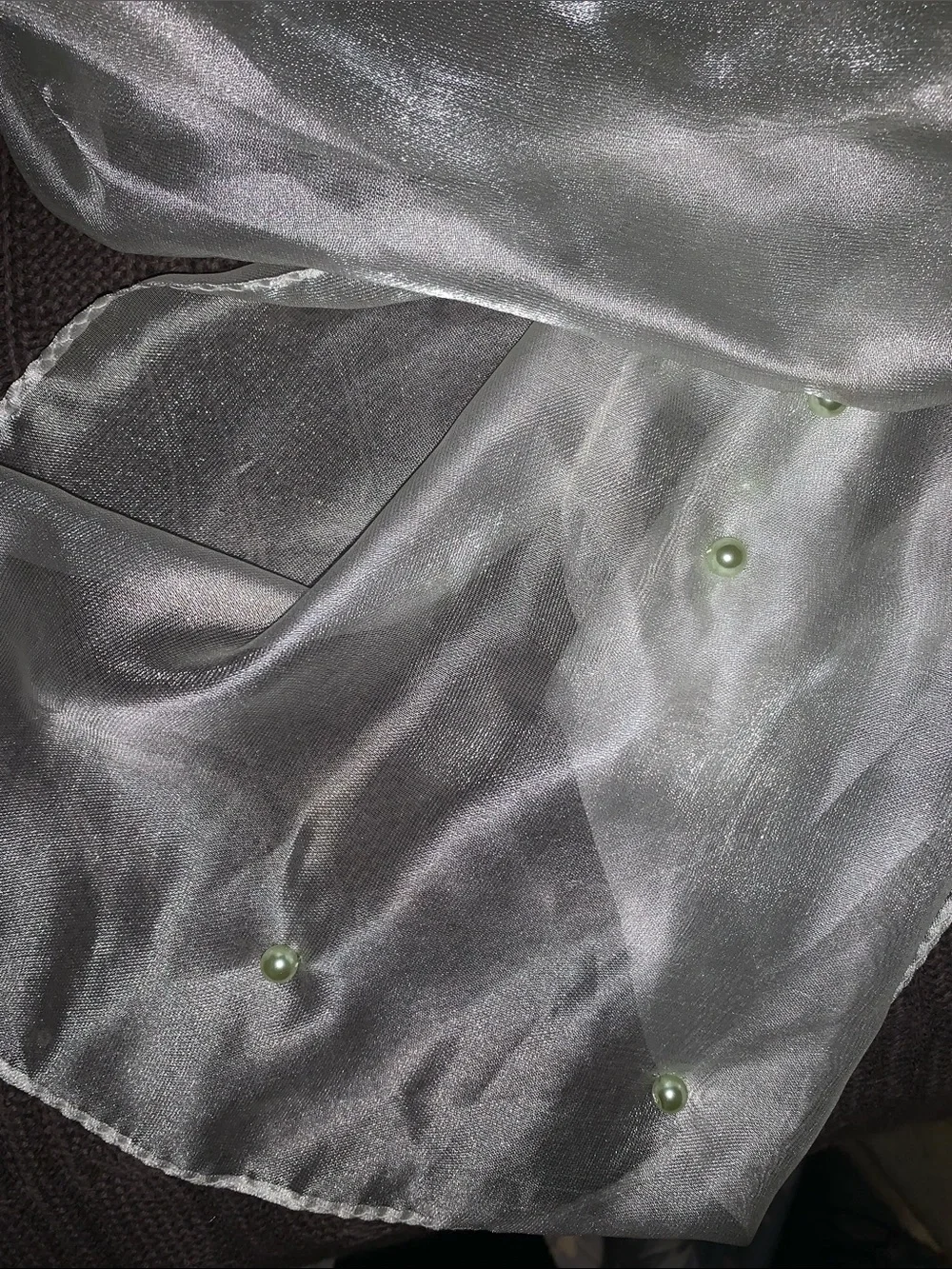 Vintage Sheer Pearl Beaded Women's Scarf Wrap